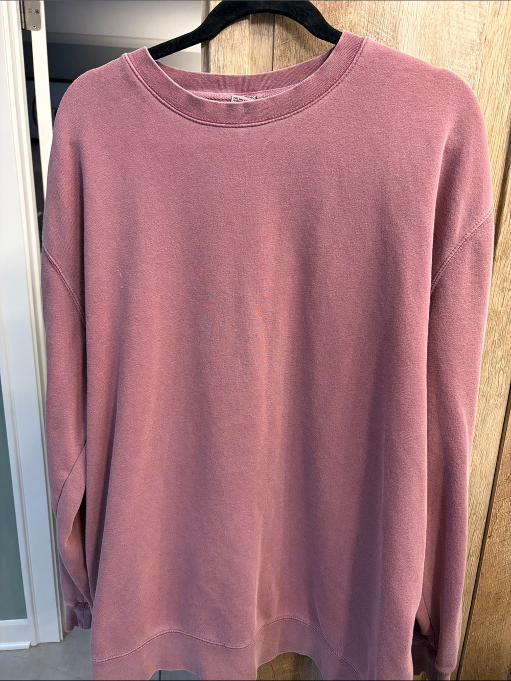 Women's 2XL garment dye washed Relaxed Crewneck Sweatshirt Dusty Rose unisex